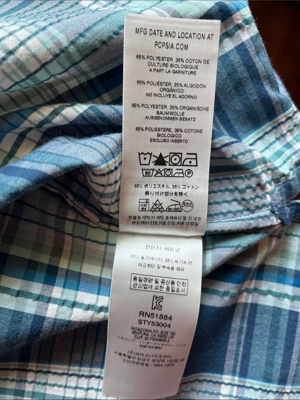 Patagonia Worn Wear Eco Plaid Hiking Trail Shirt Organic Cotton Poly Men’s M - Picture 10 of 11
